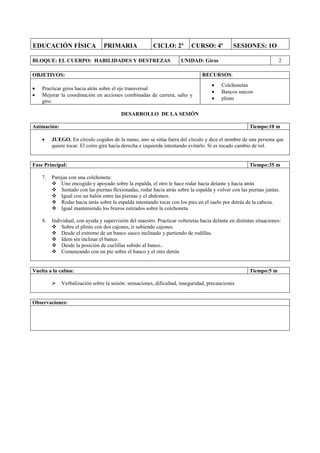 Secuencias didácticas sobre giros segundo ciclo