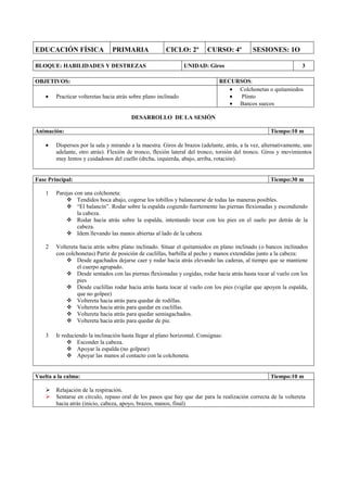 Secuencias didácticas sobre giros segundo ciclo