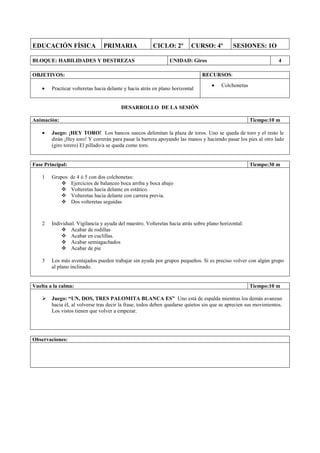 Secuencias didácticas sobre giros segundo ciclo