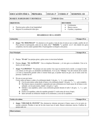 Secuencias didácticas sobre giros segundo ciclo