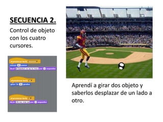 SECUENCIA 2. • .
.
.
.
.
.
.
Aprendí a girar dos objeto y
saberlos desplazar de un lado a
otro.
Control de objeto
con los cuatro
cursores.