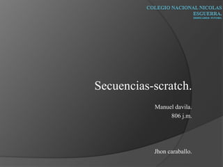 Secuencias-scratch.
Manuel davila.
806 j.m.
Jhon caraballo.
 