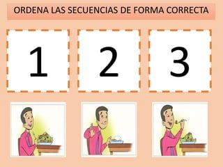 ORDENA LAS SECUENCIAS DE FORMA CORRECTA
1 2 3
 