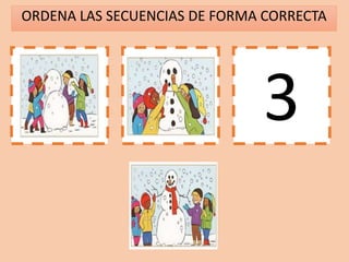 ORDENA LAS SECUENCIAS DE FORMA CORRECTA
1 2 3
 