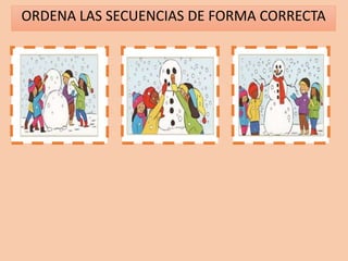 ORDENA LAS SECUENCIAS DE FORMA CORRECTA
1 2 3
 