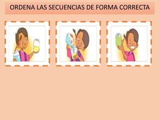 ORDENA LAS SECUENCIAS DE FORMA CORRECTA
1 2 3
 