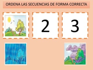 ORDENA LAS SECUENCIAS DE FORMA CORRECTA
1 2 3
 