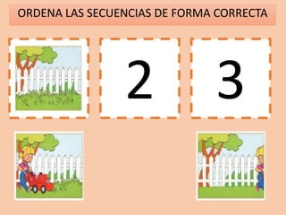 ORDENA LAS SECUENCIAS DE FORMA CORRECTA
1 2 3
 