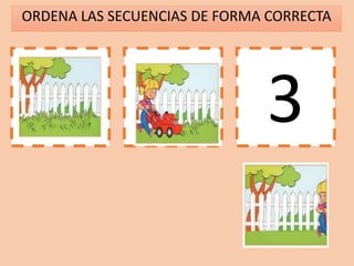 ORDENA LAS SECUENCIAS DE FORMA CORRECTA
1 2 3
 