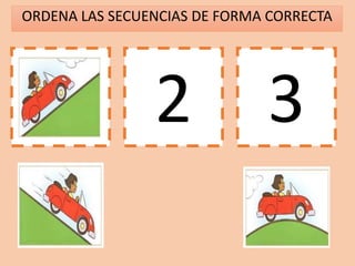 ORDENA LAS SECUENCIAS DE FORMA CORRECTA
1 2 3
 