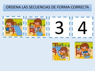 1 3 4
2
ORDENA LAS SECUENCIAS DE FORMA CORRECTA
 