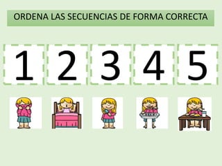 1 3 4
2
ORDENA LAS SECUENCIAS DE FORMA CORRECTA
5
 