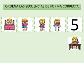 1 3 4
2
ORDENA LAS SECUENCIAS DE FORMA CORRECTA
5
 