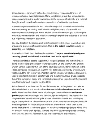 The Sociology of Secularisation: Decline of Religion in Modern Society ...