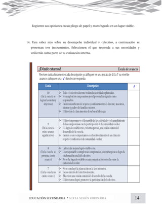 14EDUCACIÓN SECUNDARIA * SEXTA SESIÓN ORDINARIA
 