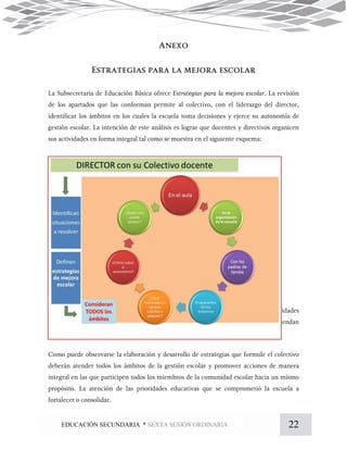 22EDUCACIÓN SECUNDARIA * SEXTA SESIÓN ORDINARIA
 