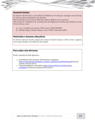 33EDUCACIÓN SECUNDARIA * SEXTA SESIÓN ORDINARIA


 