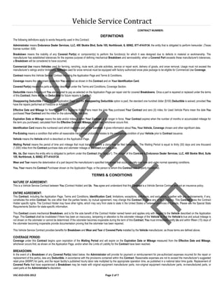 First Mile Vehicle Service Contract