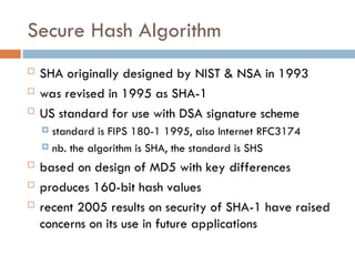 Comprehensive Overview of Secure Hash Algorithms (SHA-1 to SHA-512) | PPT
