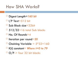 Comprehensive Overview of Secure Hash Algorithms (SHA-1 to SHA-512) | PPT