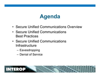 Secure Network Infrastructures for Unified Communications Deployments