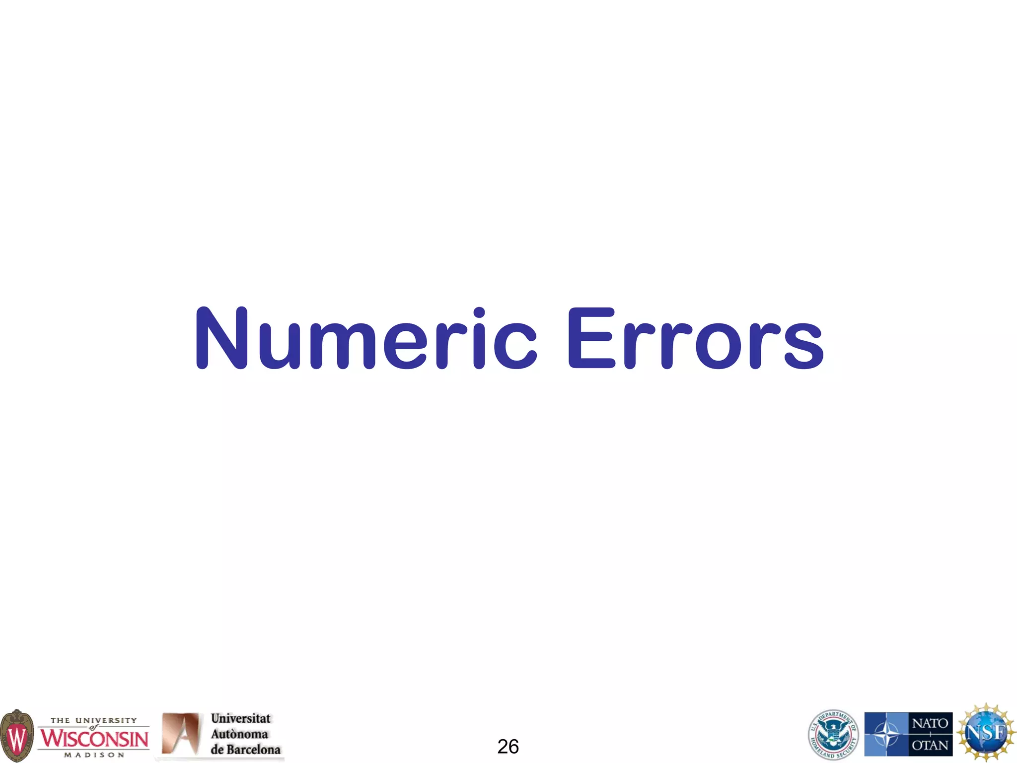 26
Numeric Errors
 