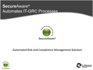 SecureAware®Automates IT-GRC Processes Automated Risk and Compliance Management Solution 