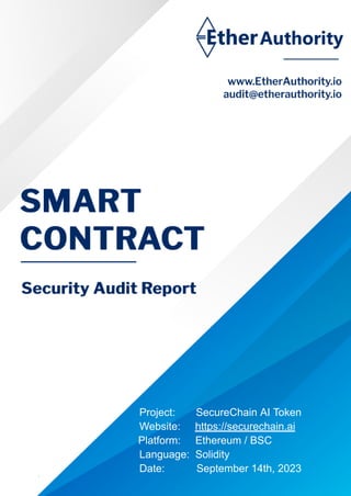 SecureChain AI (SCAI) Token – Smart Contract Security Audit Report by ...