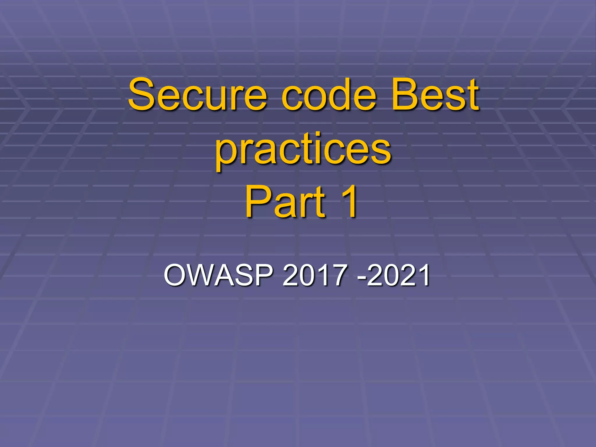 Secure code practices ppt
