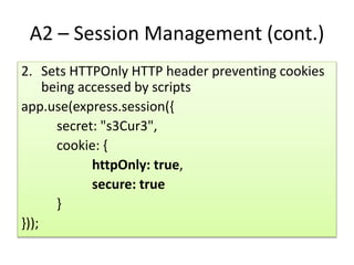 Secure Coding for NodeJS | PPTX