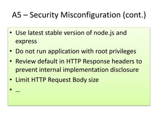 Secure Coding for NodeJS | PPTX