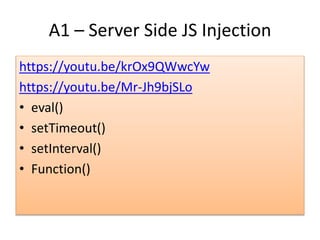 Secure Coding for NodeJS | PPTX