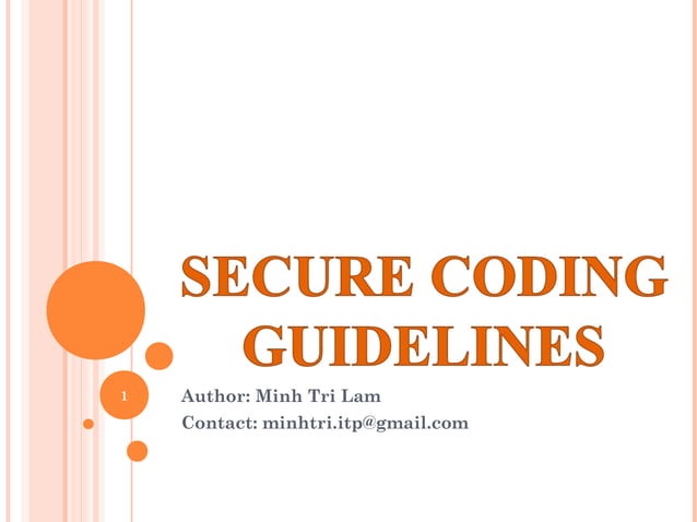Secure coding guide lines (Web Sercurity) | PPT