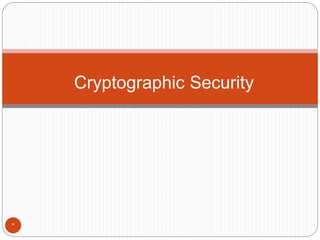*
Cryptographic Security
 