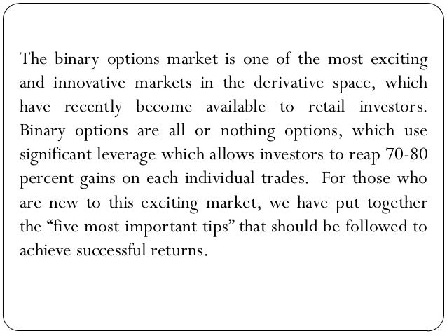 Tips for successful binary options trading