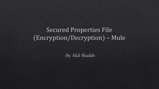 Secured properties file – mule