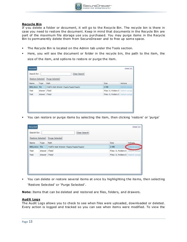 Efilecabinet Secure Drawer User Manual