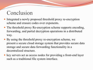 Secure erasure code based cloud storage system with secure data ...