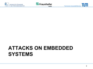 Technische Universität München

ATTACKS ON EMBEDDED
SYSTEMS
3

 