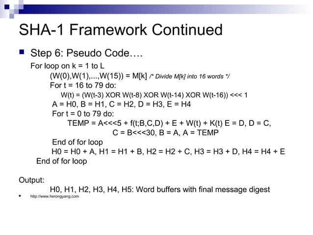 Secure hashing algorithm | PPT