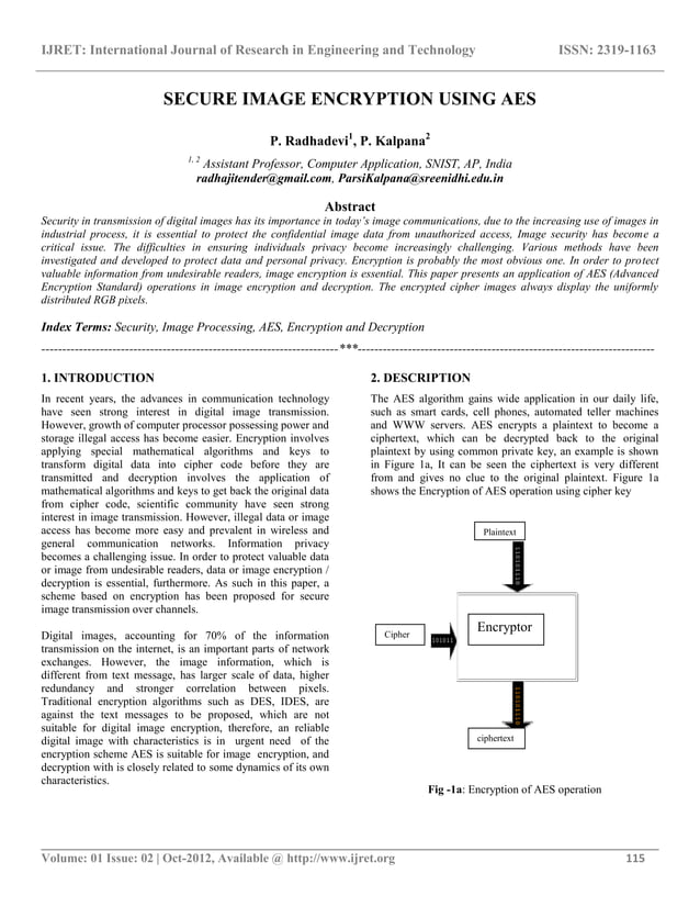 Secure image encryption using aes | PDF