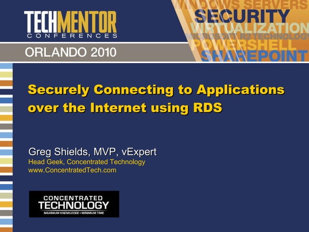 Securely connecting to apps over the internet using rds | PPT