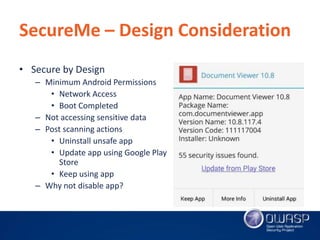 'SecureMe - Droid' Android Security Application by Vishal Asthana