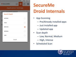 'SecureMe - Droid' Android Security Application by Vishal Asthana