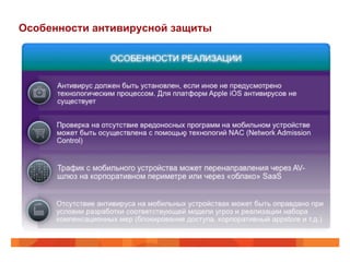 Особенности антивирусной защиты 
 