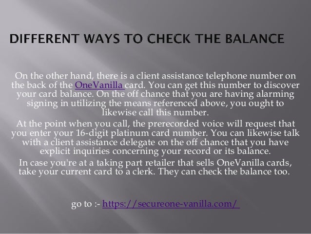 Check Balance On Onevanilla Prepaid Mastercard