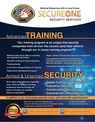 Customized Security Programs to fit the needs of your property, Budget and Management Style 