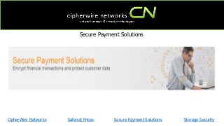 CipherWire Networks Storage Security
Secure Payment Solutions
Safenet Prices Secure Payment Solutions
 