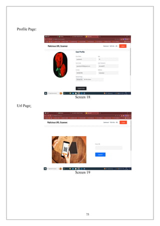 75
Profile Page:
Screen 18
Url Page:
Screen 19
 
