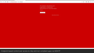 Endpoint based control over access to risky and non compliant apps via MDATP
 
